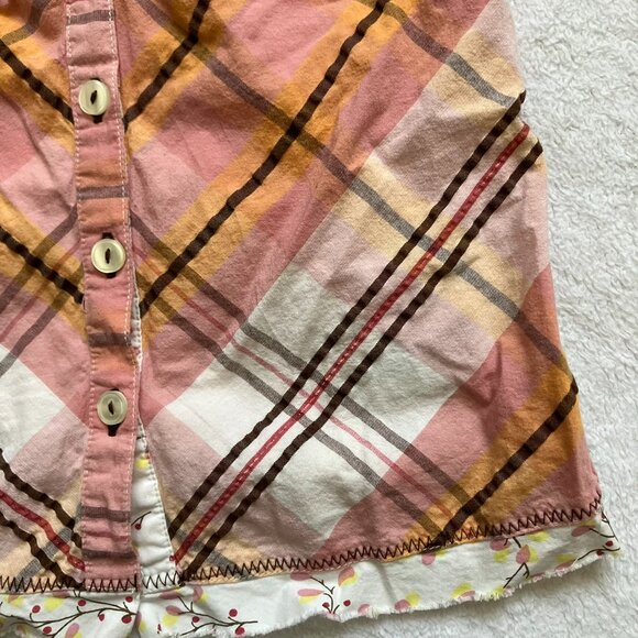 Old Navy 3T Toddler Button-Up Shirt | Pink & Orange Plaid Floral | GUC - Picture 12 of 16